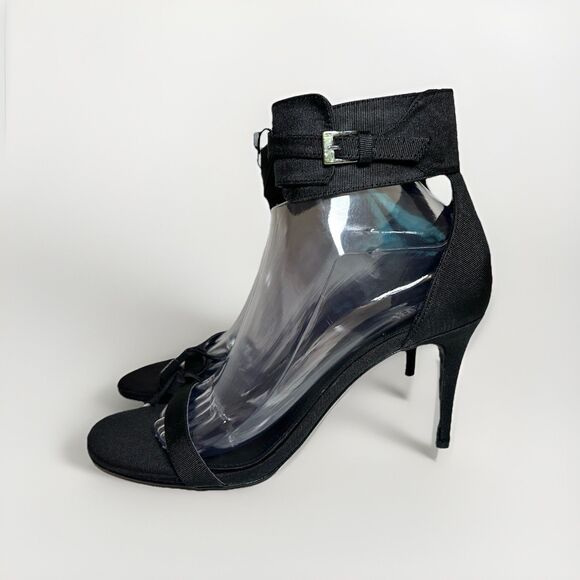 ZARA *NEW* Buckle Black High Heels Stiletto Sandals Ankle Strap Women US 9 EU 40 - Picture 2 of 13